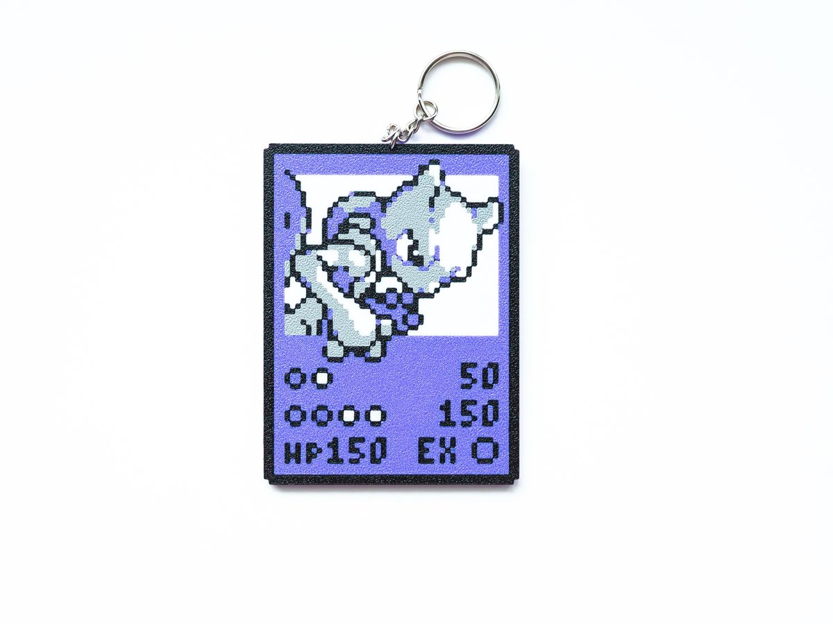Mewtwo card keychain